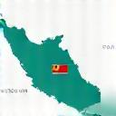 Outline map of Malaysia centered on Selangor